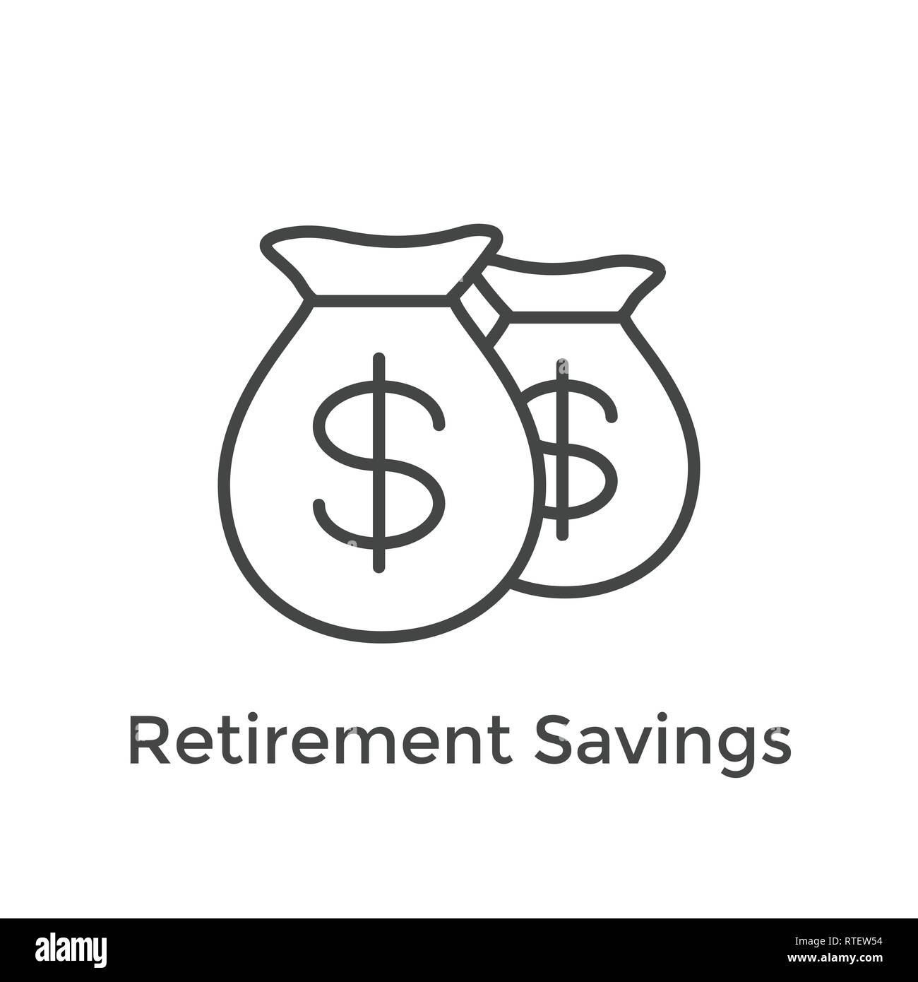 Compte d'épargne-retraite et l'icône Set - Fonds communs de placement, Roth IRA, etc Illustration de Vecteur