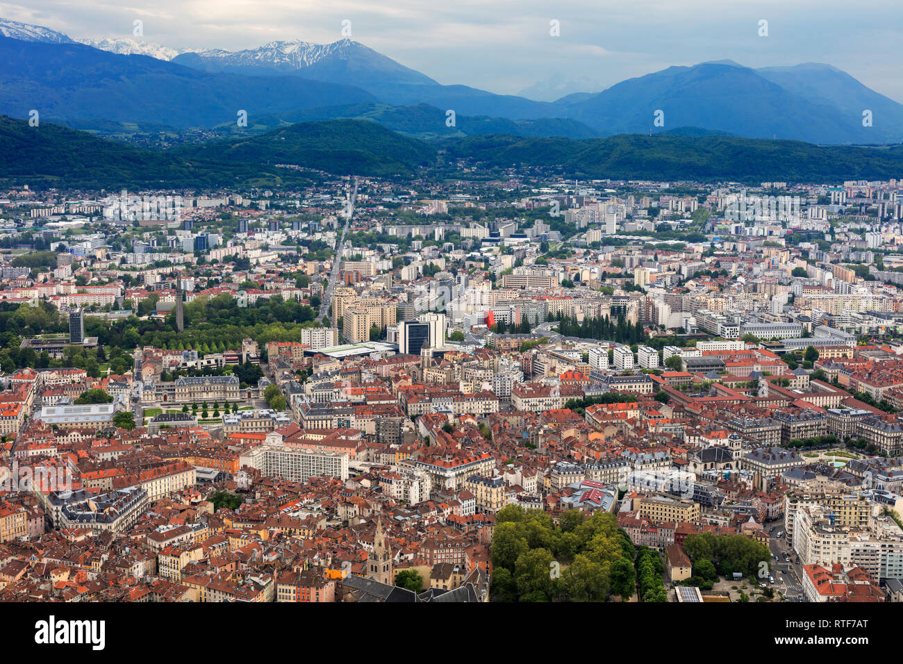 Vue de la Bastille, Grenoble, région Rhône-Alpes, département de l'Isère, France Banque D'Images