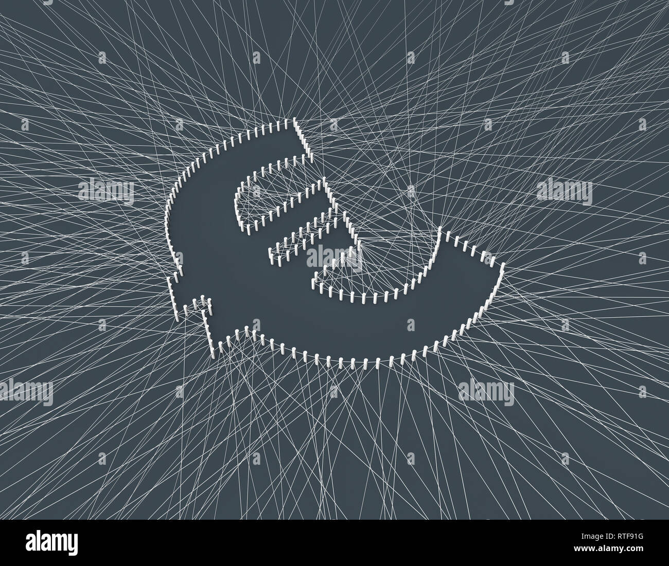 Symbole de l'euro composé de lignes croisées, technologie financière en ligne Banque D'Images