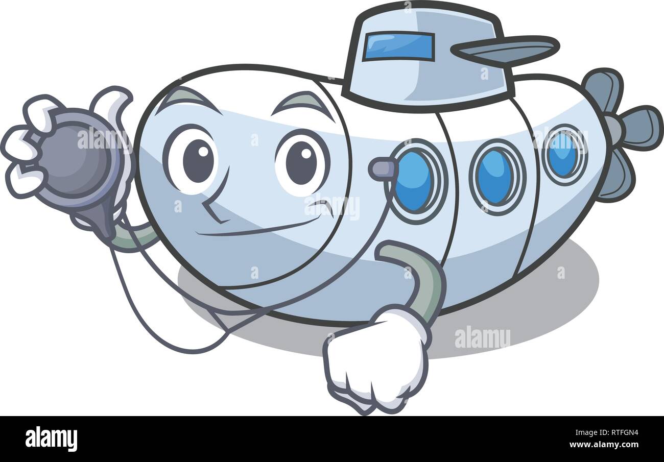 Médecin sous-marin miniature des caractères Illustration de Vecteur