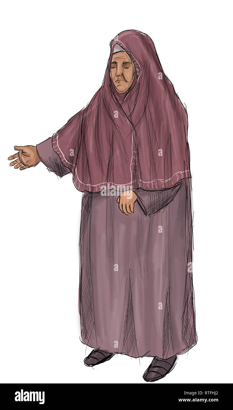 Portrait de femme avec les vêtements traditionnels du monde musulman Banque D'Images