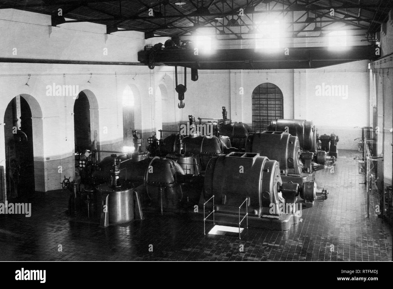 La toscane, larderello, intérieur de la centrale, 1920-30 Banque D'Images