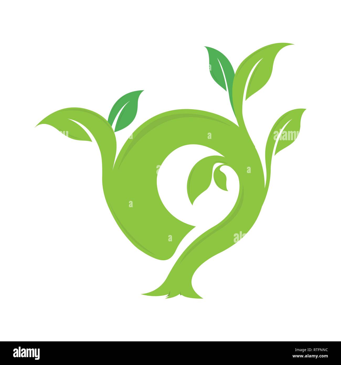 O lettre nature écologie vecteur élément icône. Icône lettrage logo vector design Illustration de Vecteur