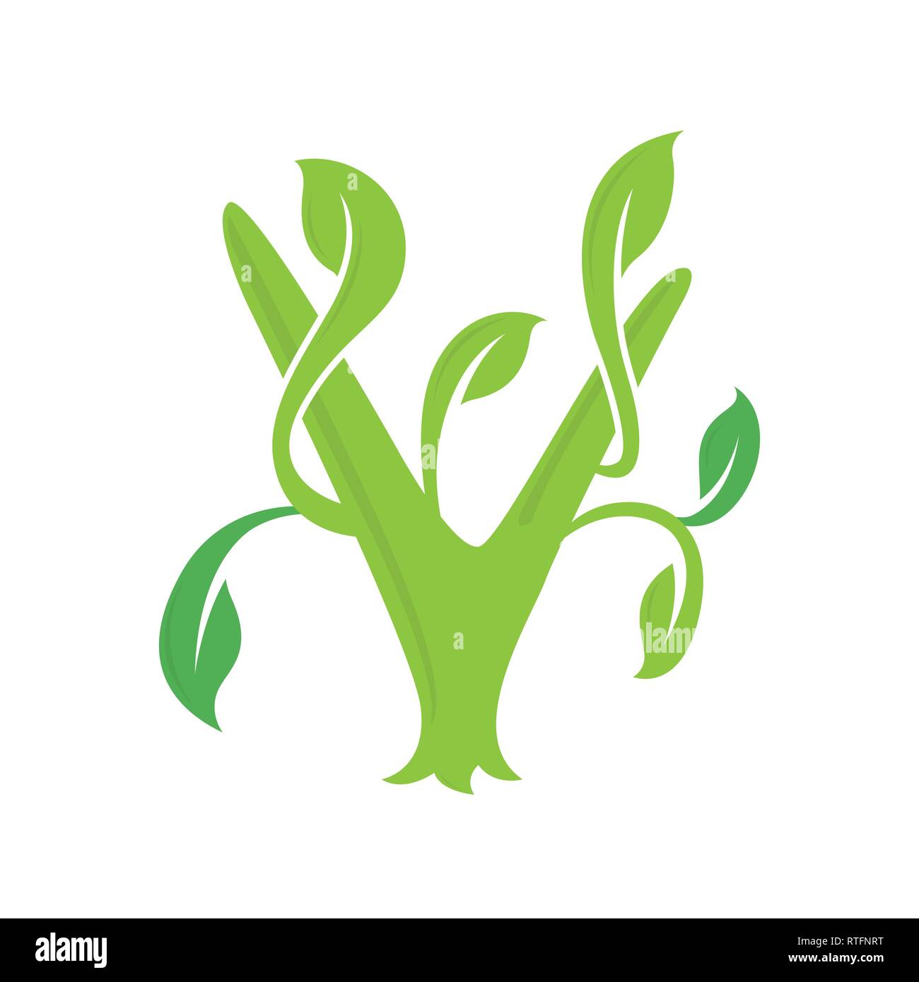Nature de l'écologie lettre V vecteur élément icône. Icône lettrage logo vector design Illustration de Vecteur