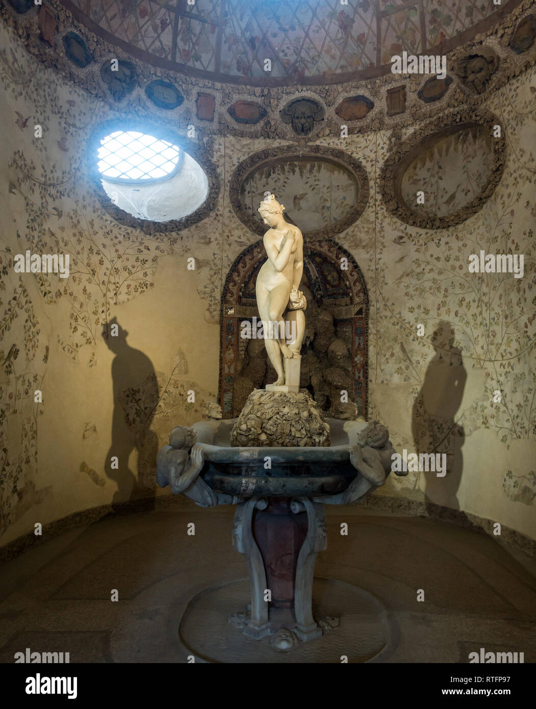 Florence, Toscane, Italie, l'entrée de la grotte de Buontalenti dans Boboli. Unesco World Heritage site. Banque D'Images