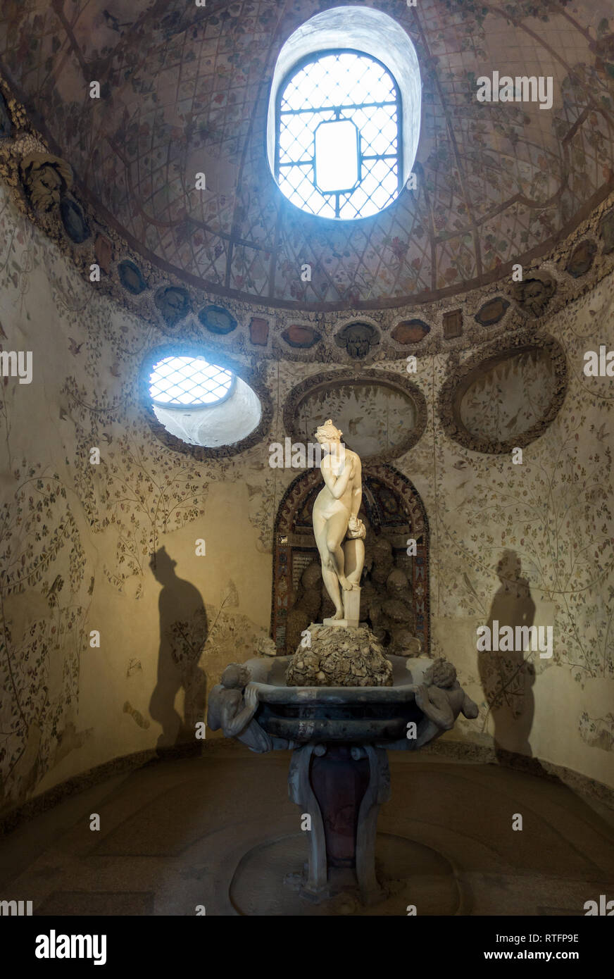 Florence, Toscane, Italie, l'entrée de la grotte de Buontalenti dans Boboli. Unesco World Heritage site. Banque D'Images