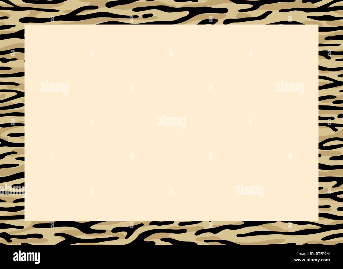 Un châssis Zebra espace noir pour un texte, logo, ou des dessins. Vue de dessus. Vector illustration. Illustration de Vecteur