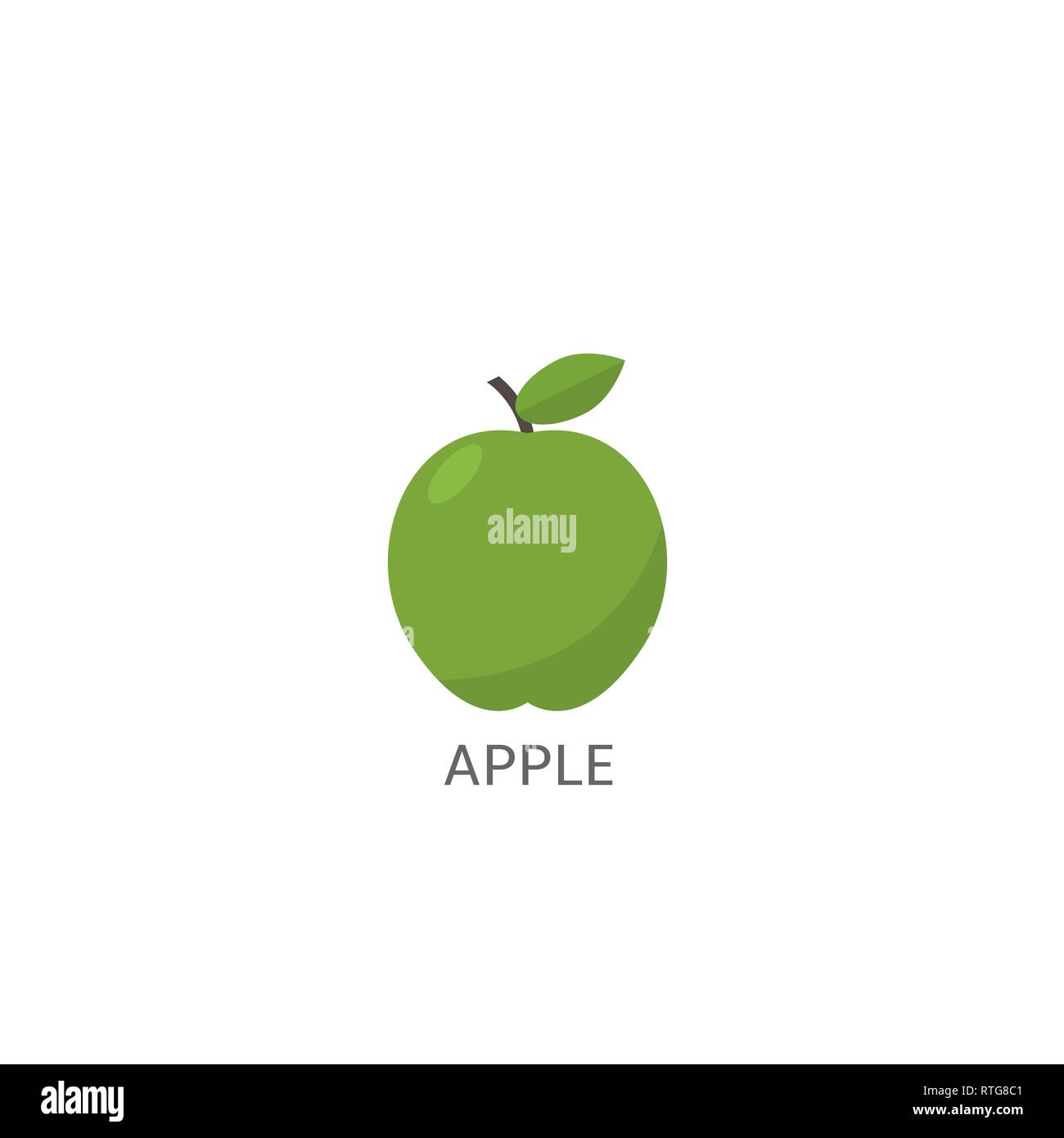 Apple. La pomme verte avec la leaf. Concept d'aliments sains, Vector illustration Illustration de Vecteur