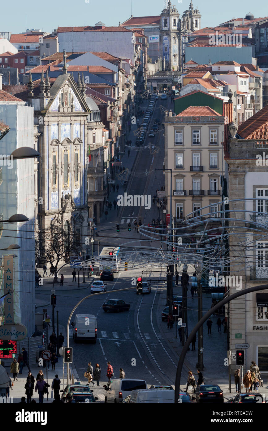 Vue de la Rua 31 de Janeiro (Porto, Portugal). Banque D'Images