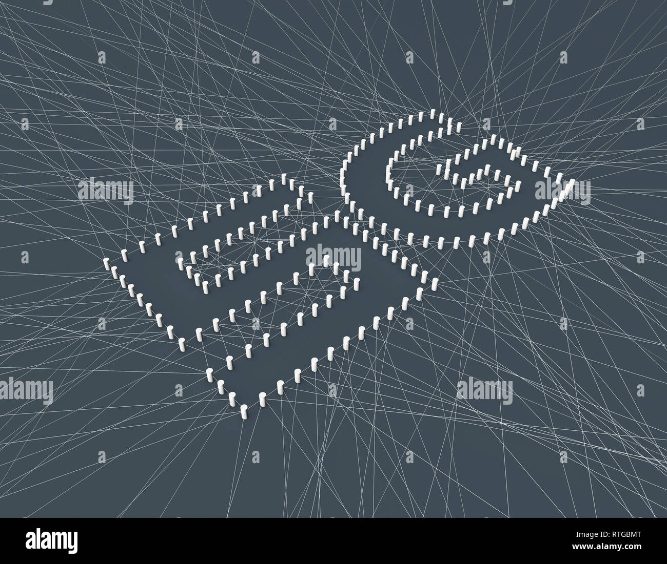 5G composé de lignes, technologie de communication réseau Banque D'Images