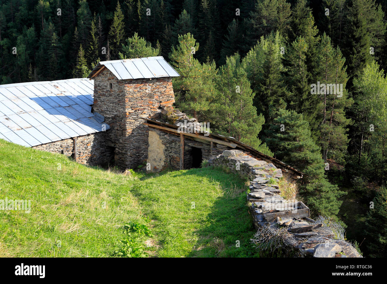 Paysage de montagne, Kala, communauté Géorgie Banque D'Images