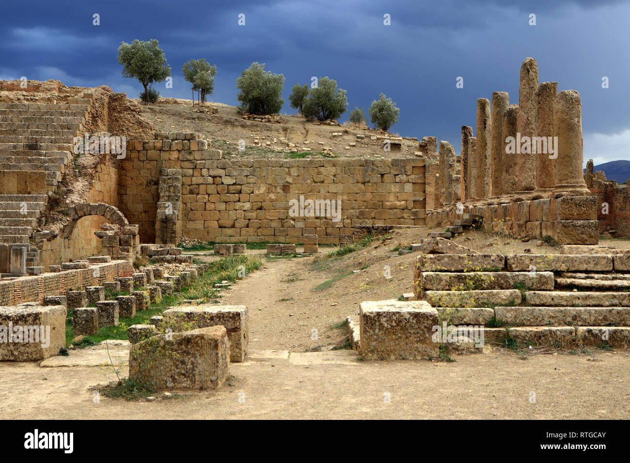 Ancienne ville romaine (2-3ème siècles), Timgad, Batna Province, Algérie Banque D'Images