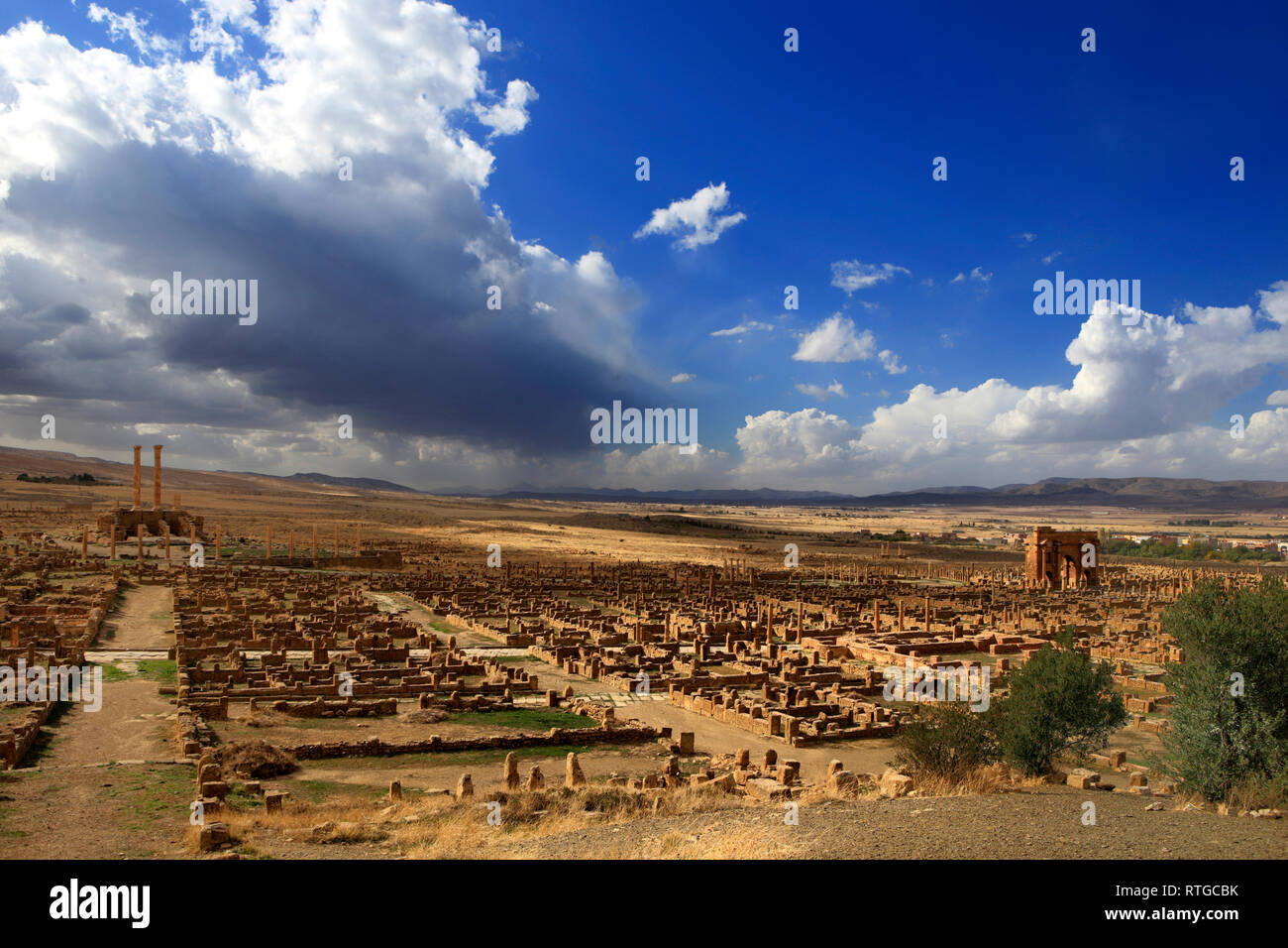 Ancienne ville romaine (2-3ème siècles), Timgad, Batna Province, Algérie Banque D'Images