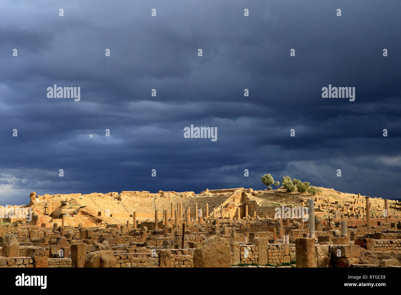 Ancienne ville romaine (2-3ème siècles), Timgad, Batna Province, Algérie Banque D'Images