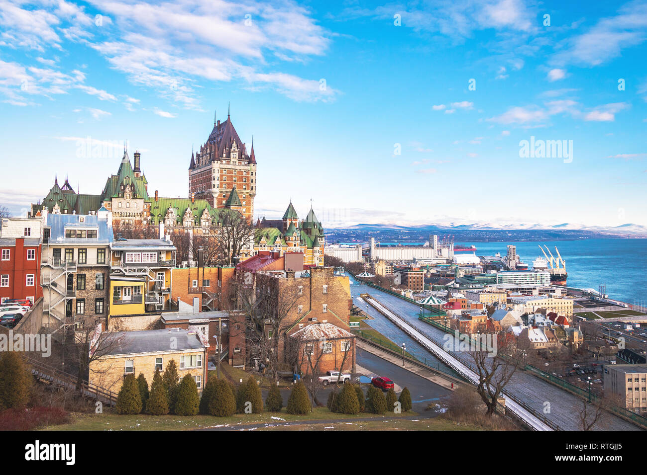 Voir l'horizon de la ville de Québec avec le Château Frontenac - Québec, Québec, Canada Banque D'Images