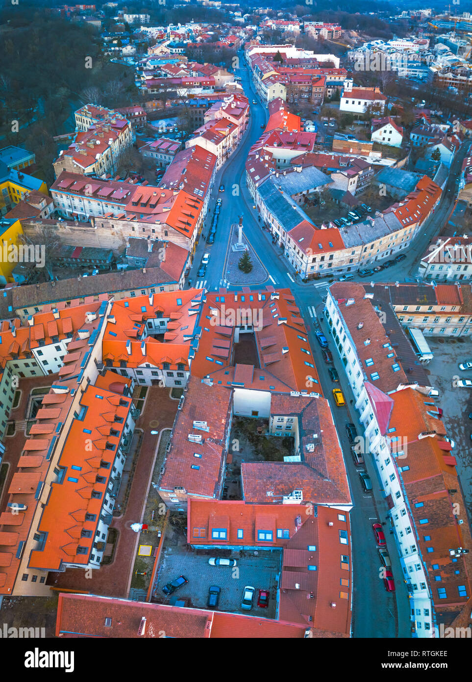 VILNIUS, LITUANIE - vue aérienne de la vieille ville de Vilnius Banque D'Images