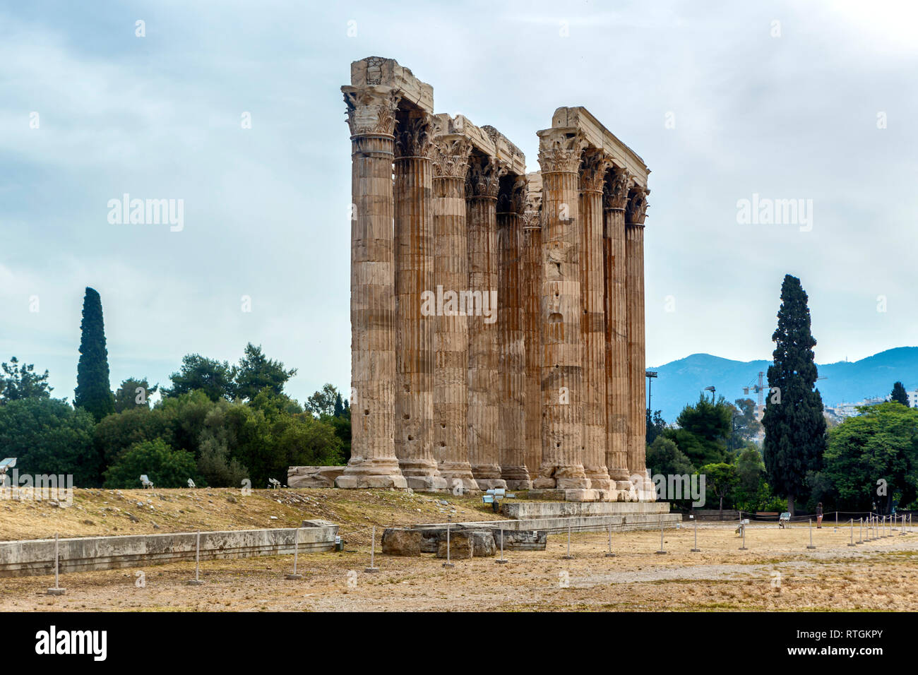 Temple de Zeus Olympien, Olympieion, Athènes, Grèce Banque D'Images