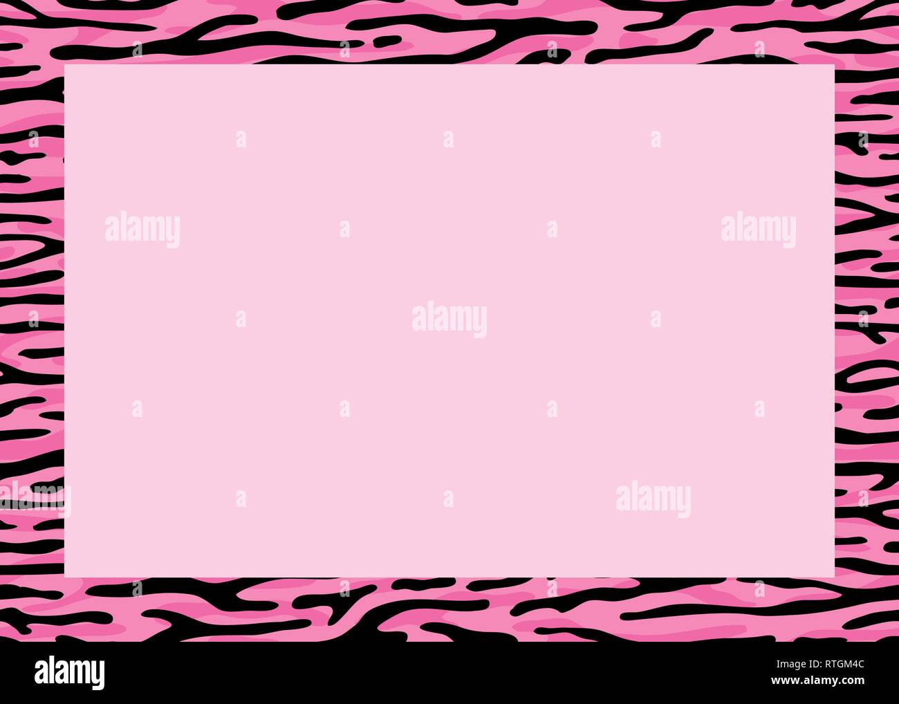 Un châssis Zebra espace noir pour un texte, logo, ou des dessins. Vue de dessus. Vector illustration. Illustration de Vecteur