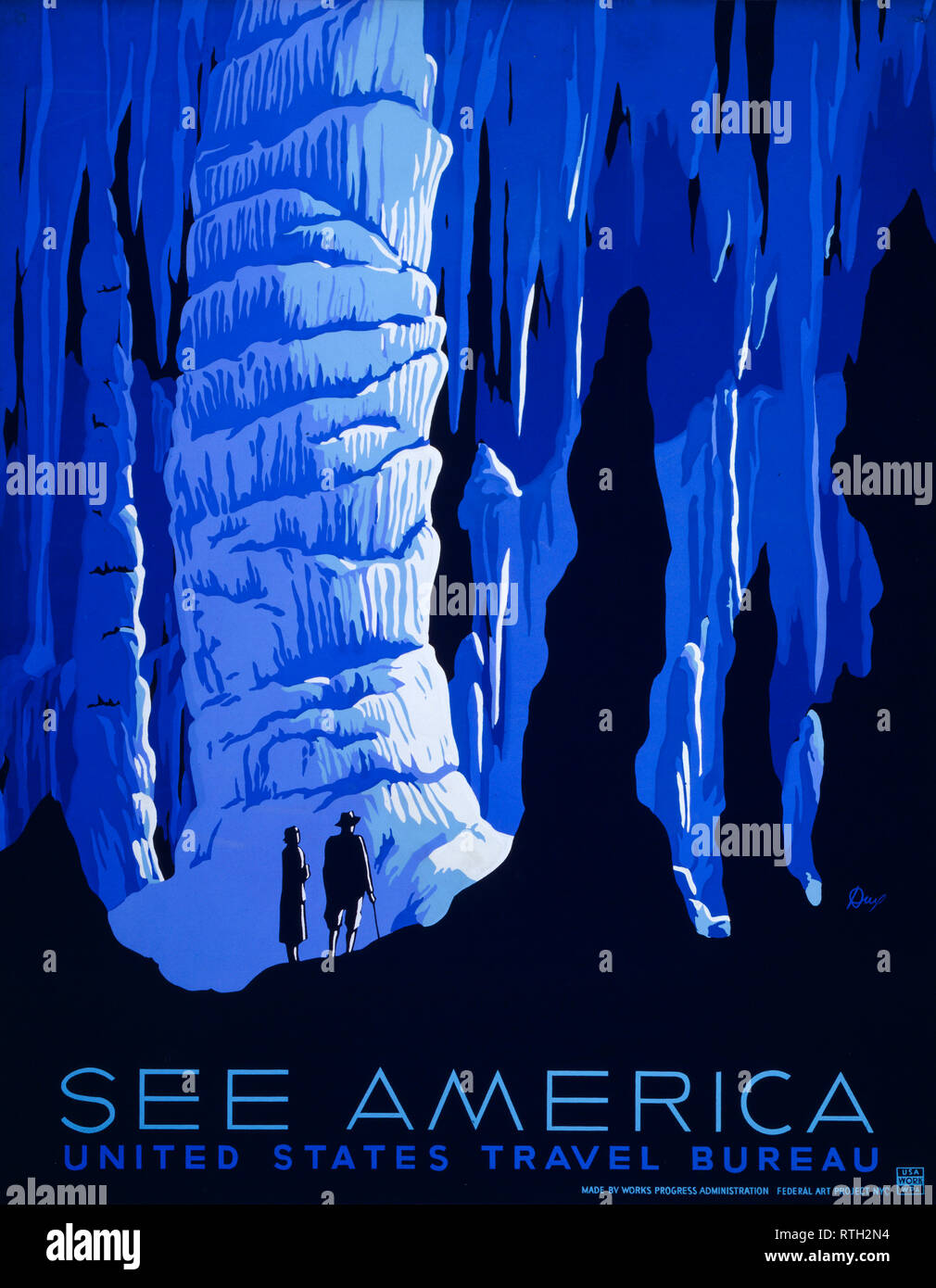Voir l'Amérique, United States Travel Bureau, vintage travel poster, Alexander Dux, 1936-1939 Banque D'Images