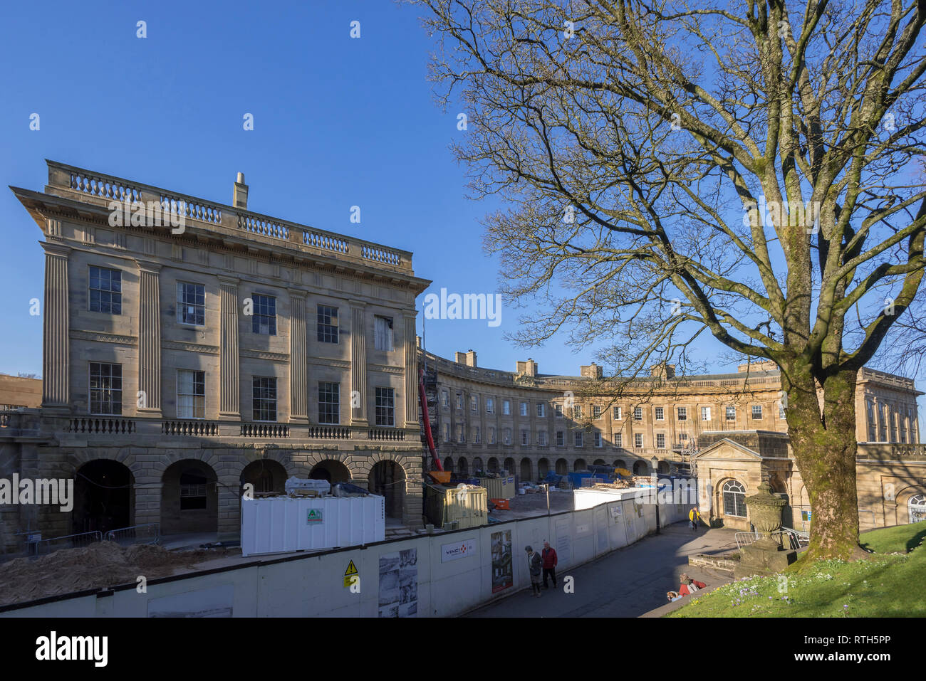 Buxton. Le croissant de travaux de construction. Banque D'Images