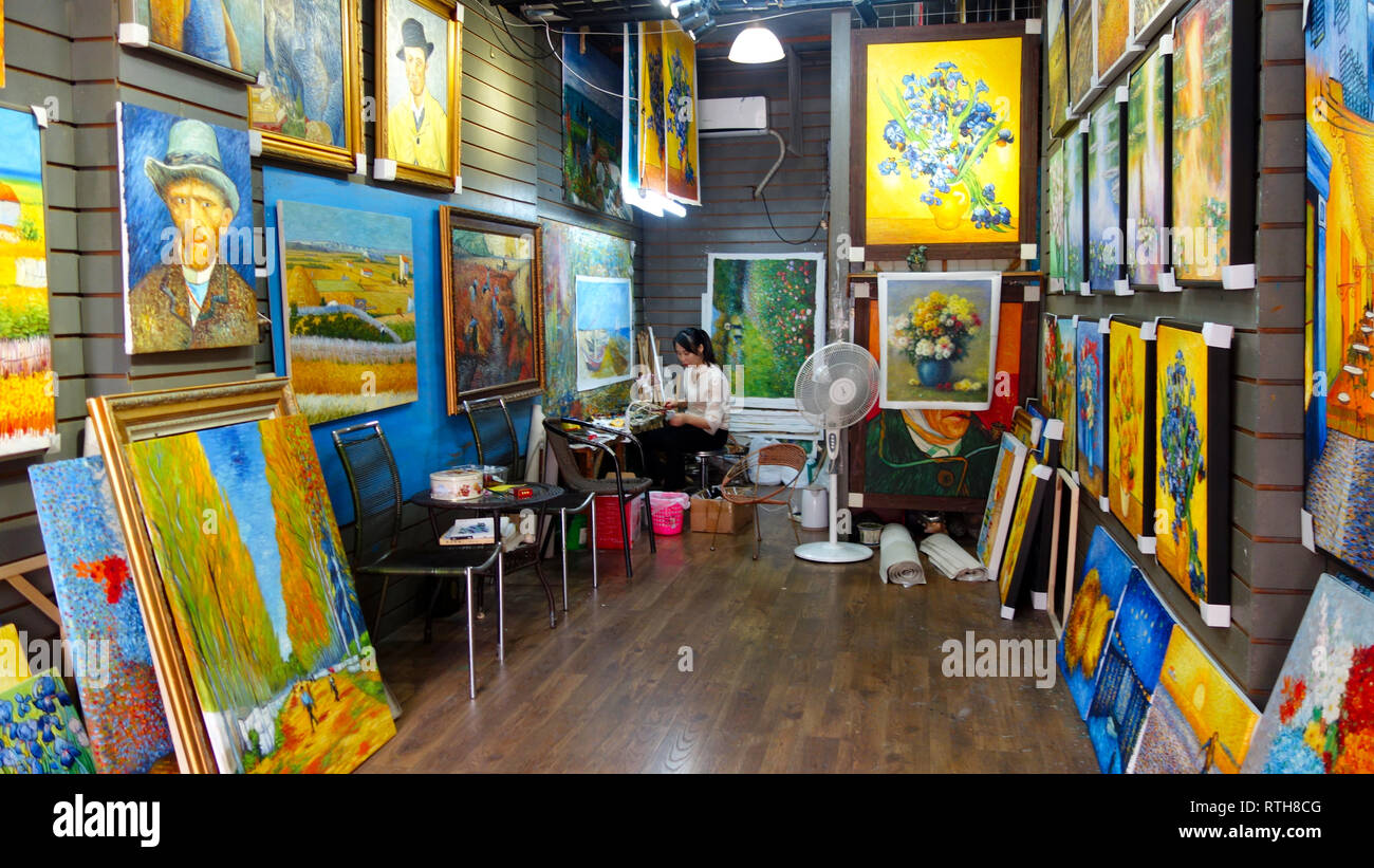Peinture à l'huile de Dafen Village à Shenzhen Chine Banque D'Images