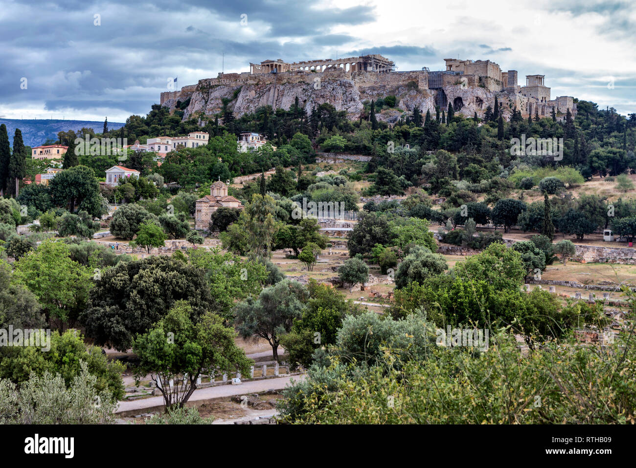 Temple d'Héphaïstos, Hephaestion, Theseion (415 BC), l'ancienne Agora, Athènes, Grèce Banque D'Images