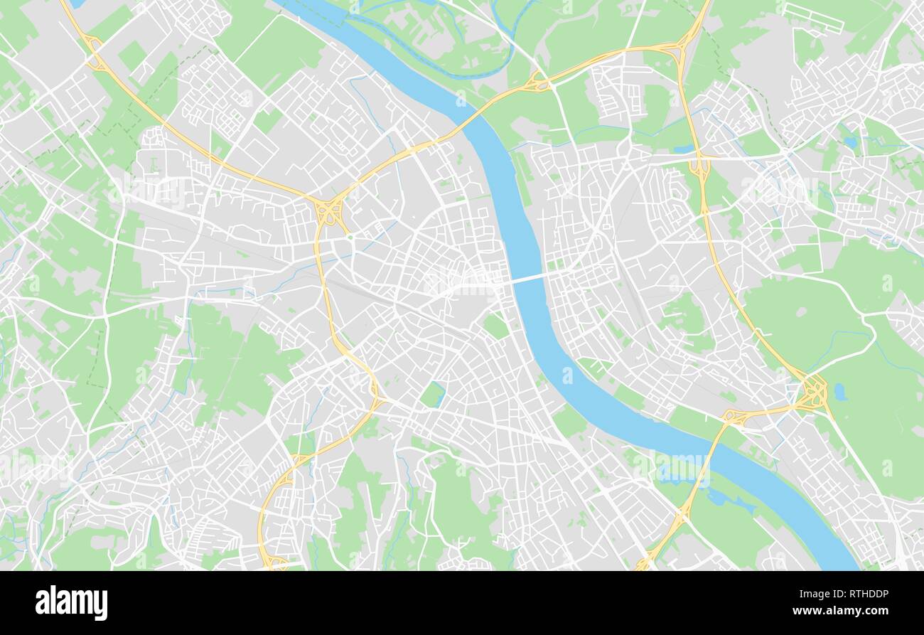 Bonn, Allemagne version street map dans un style classique avec des couleurs toutes les autoroutes, routes et chemins de fer. Utilisez cette carte pour tout type d'information numérique Illustration de Vecteur