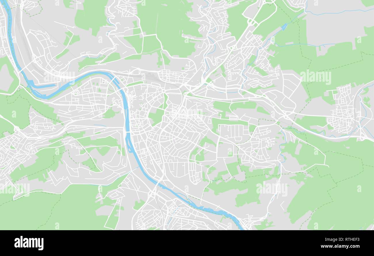 Würzburg, Allemagne version street map dans un style classique avec des couleurs toutes les autoroutes, routes et chemins de fer. Utilisez cette carte pour tout type de numérique j Illustration de Vecteur