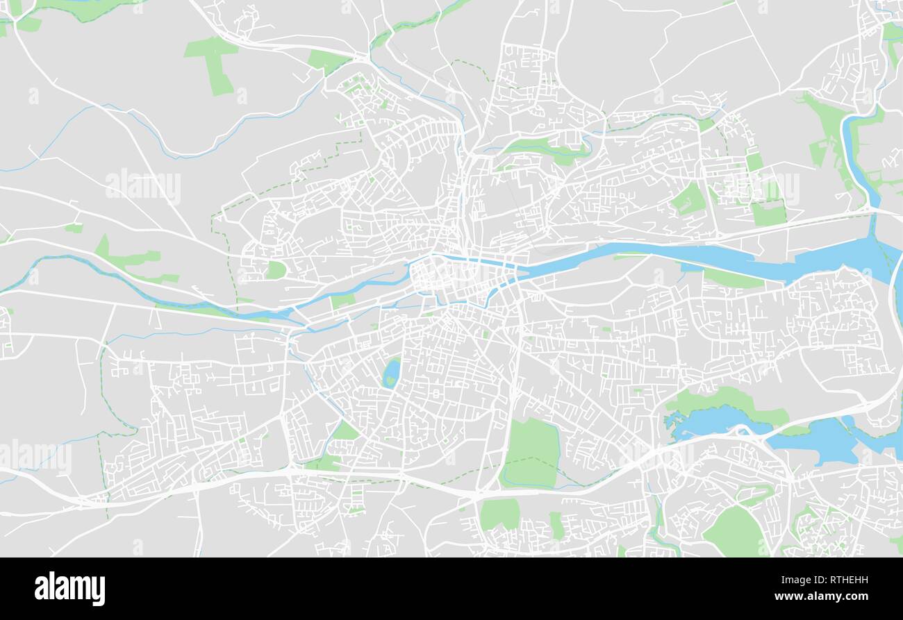 Rue du centre-ville de Cork, Irlande la carte dans un style classique avec des couleurs toutes les autoroutes, routes et chemins de fer. Illustration de Vecteur