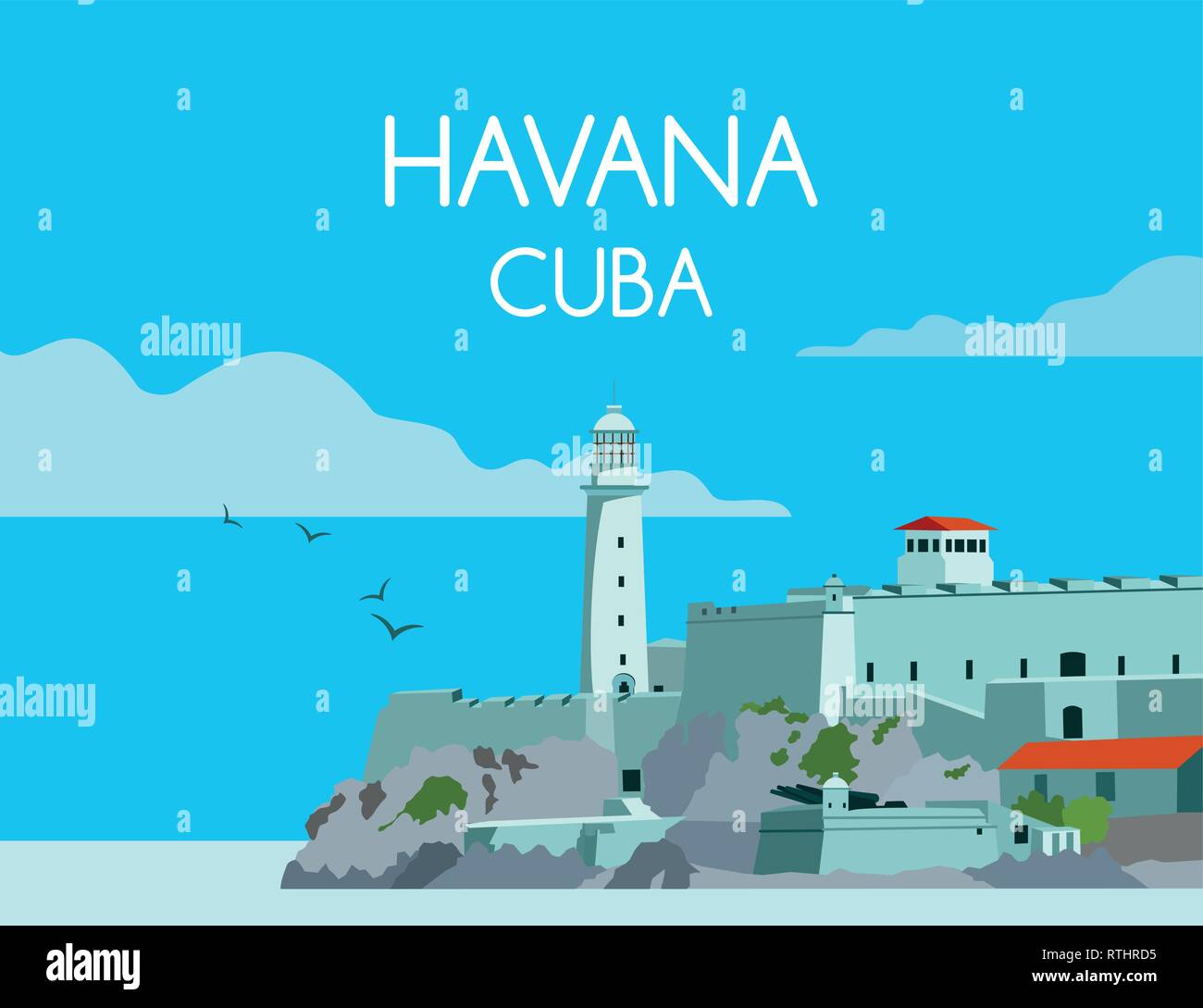 La Havane Cuba Illustration de Vecteur
