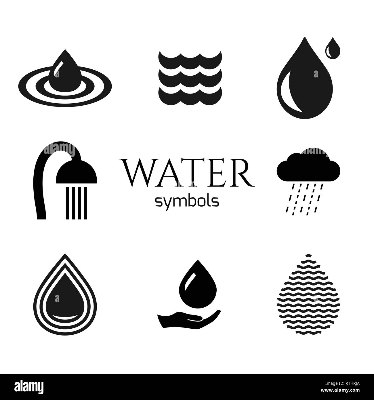 Abstract Water drop jeu de symboles. Vector concept créatif d'icônes. Illustration de Vecteur