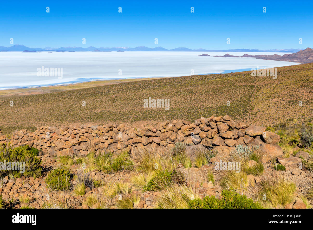 Uyuni salt flat, Salar de Uyuni, près de l'Coqueza, Potosi, Bolivie ministère Banque D'Images