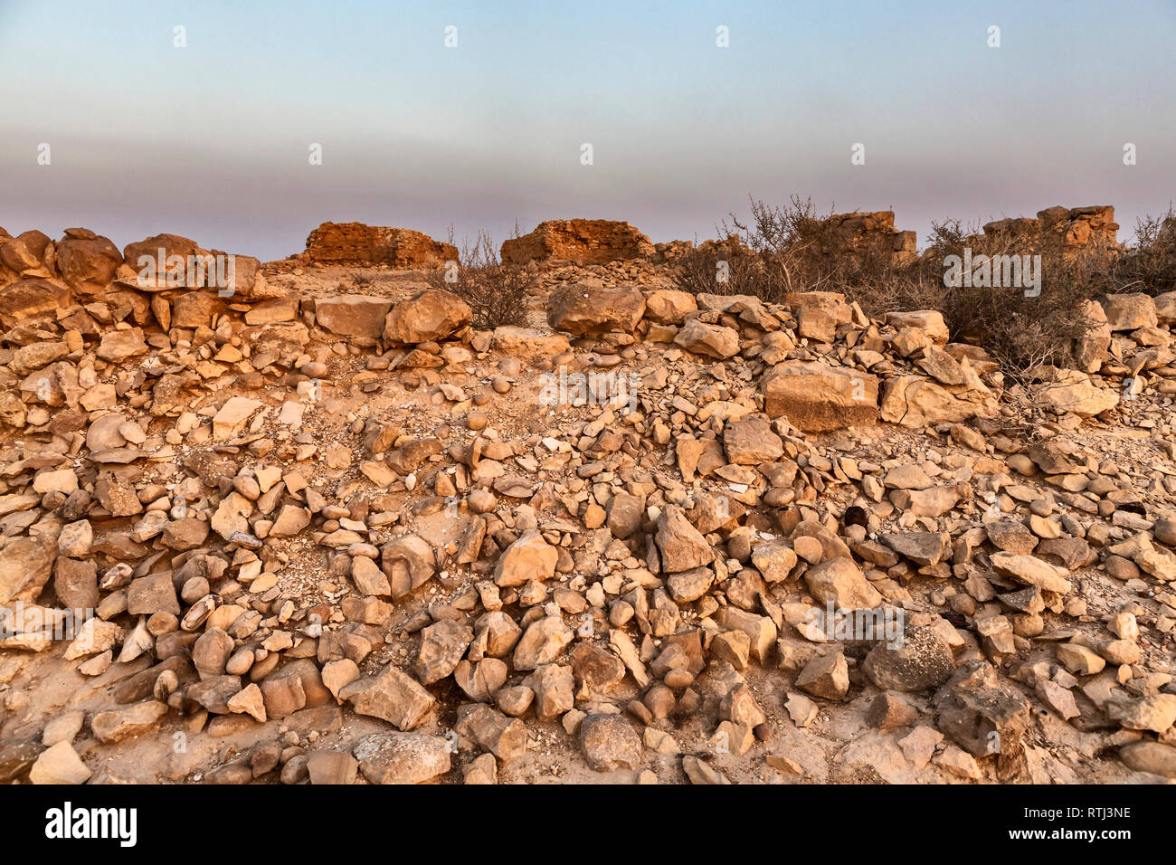 Romain de Nitzana, ville morte, désert du Néguev, Israël Banque D'Images