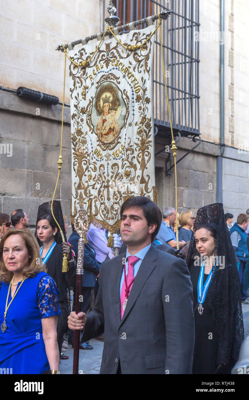 Procession religieuse pour Festival de San Isidro, Mai 15, Madrid, Espagne Banque D'Images