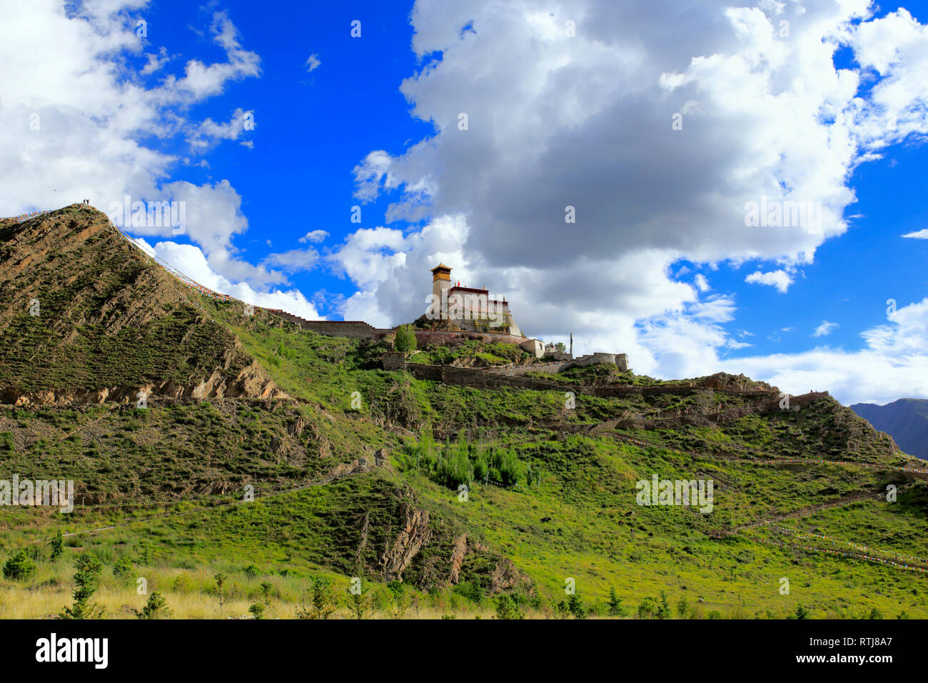 Yumbu Lakhang (Yungbulakang Palace), Lhoka (préfecture de Shannan), Tibet, Chine Banque D'Images