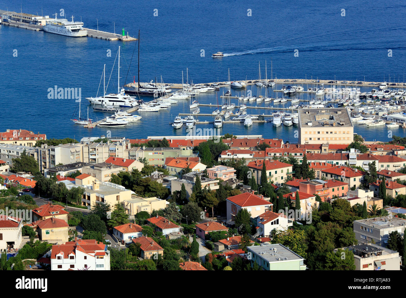 Paysage urbain à partir de la colline de Marjan, Split, Dalmatie, Croatie Banque D'Images