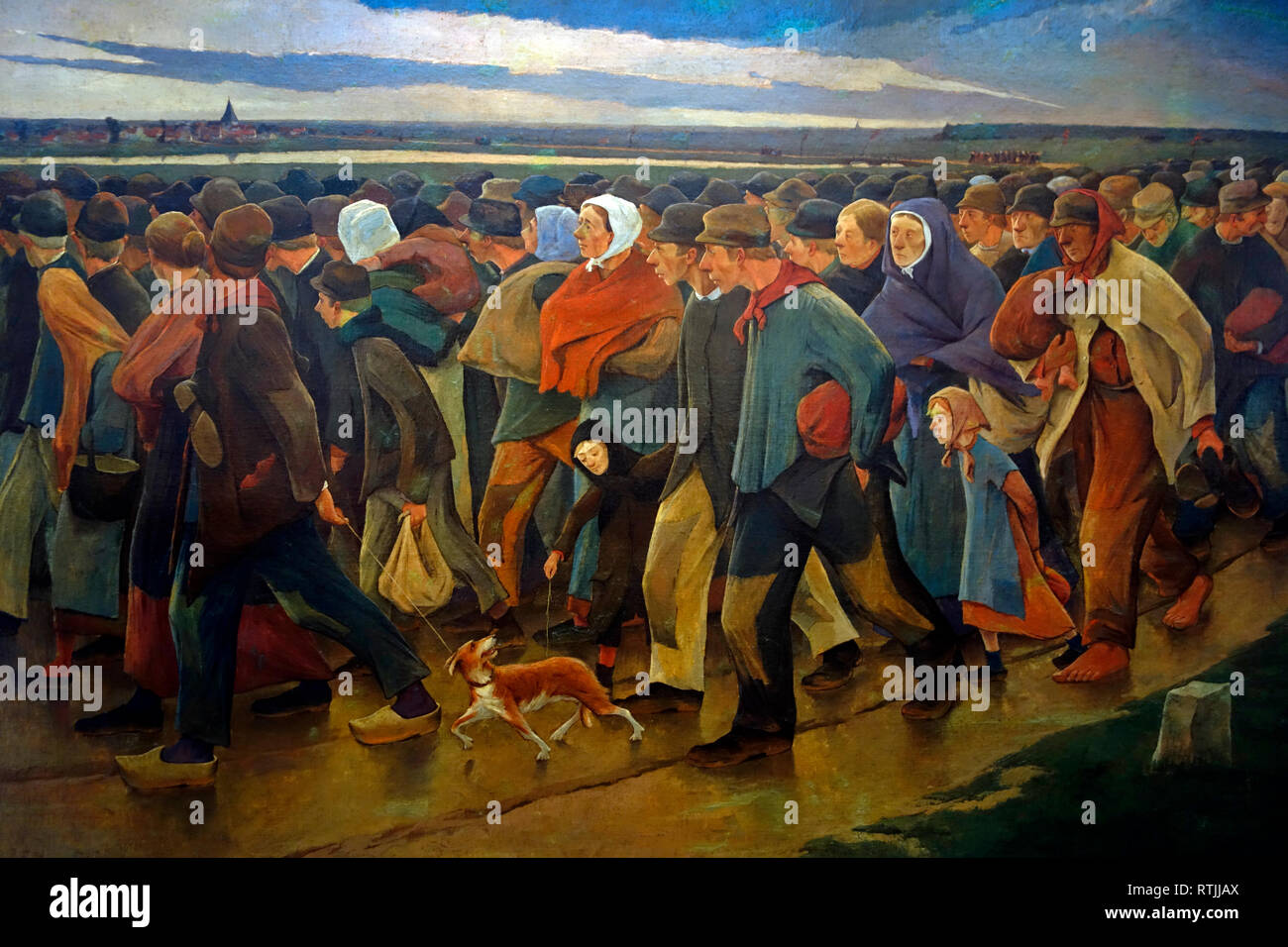 Peinture 1896 Landverhuizers / émigrants par le peintre belge Eugène Laermans Banque D'Images