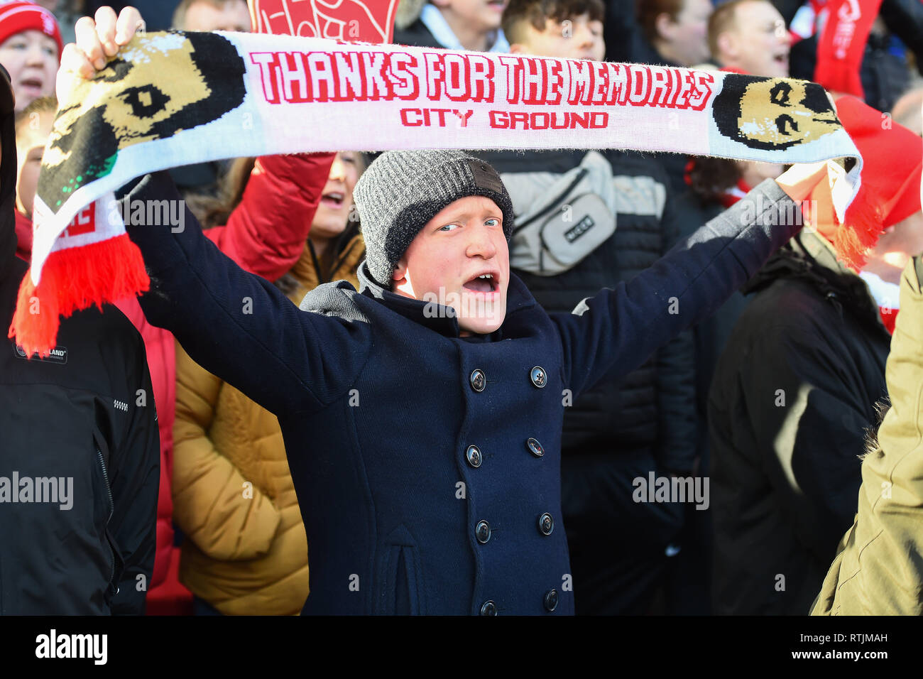 9 février 2019, la ville, Nottingham, Angleterre ; Sky Bet Championship, Nottingham Forest v Brentford : Forêt partisan Crédit : Jon Hobley/News Images images Ligue de football anglais sont soumis à licence DataCo Banque D'Images