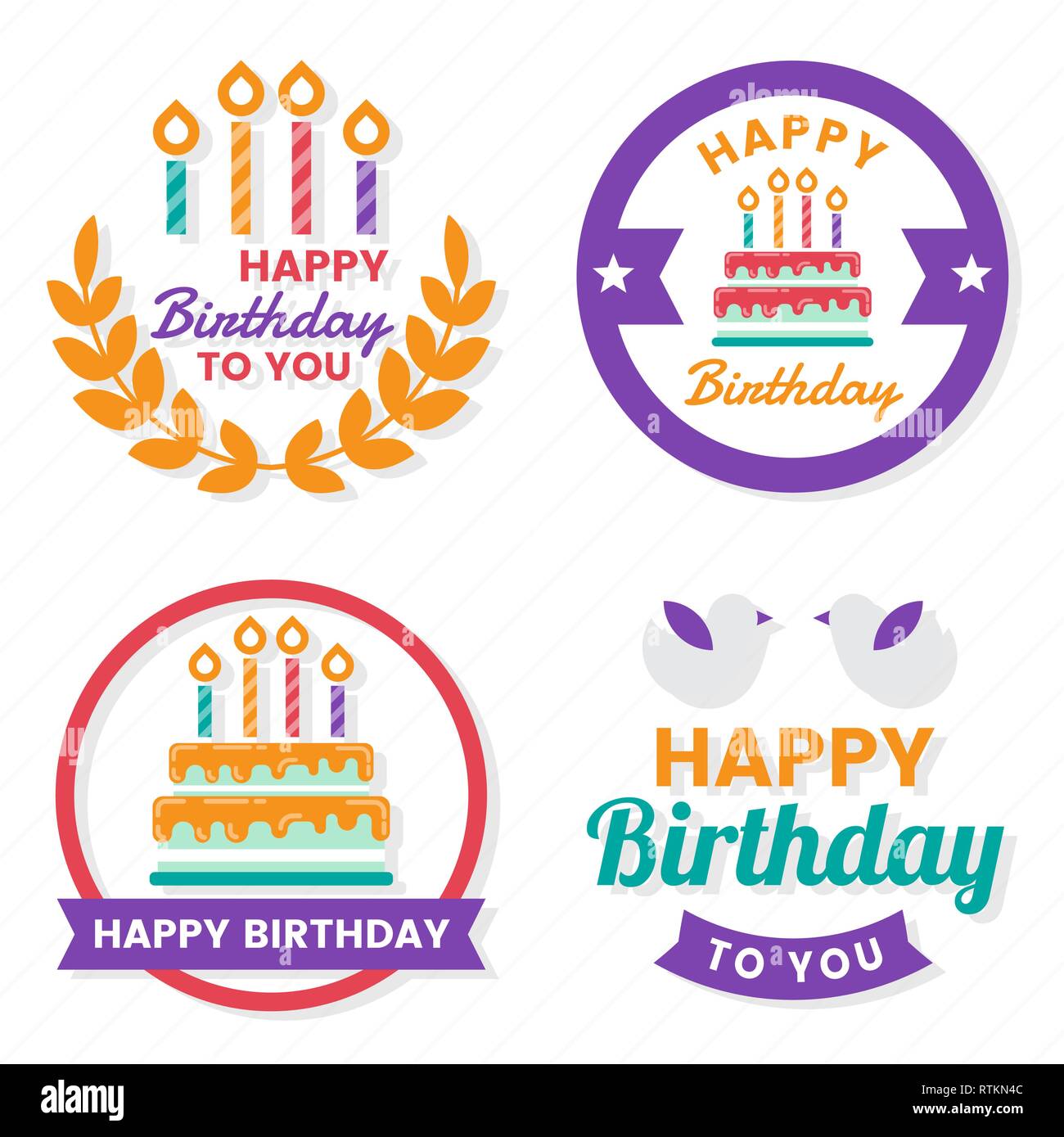 Joyeux Anniversaire Logo Vector Pour Banner Affiche Flyer Image Vectorielle Stock Alamy