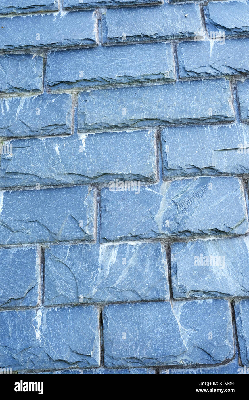 Close-up of hand cut slate tuiles - John Gollop Banque D'Images