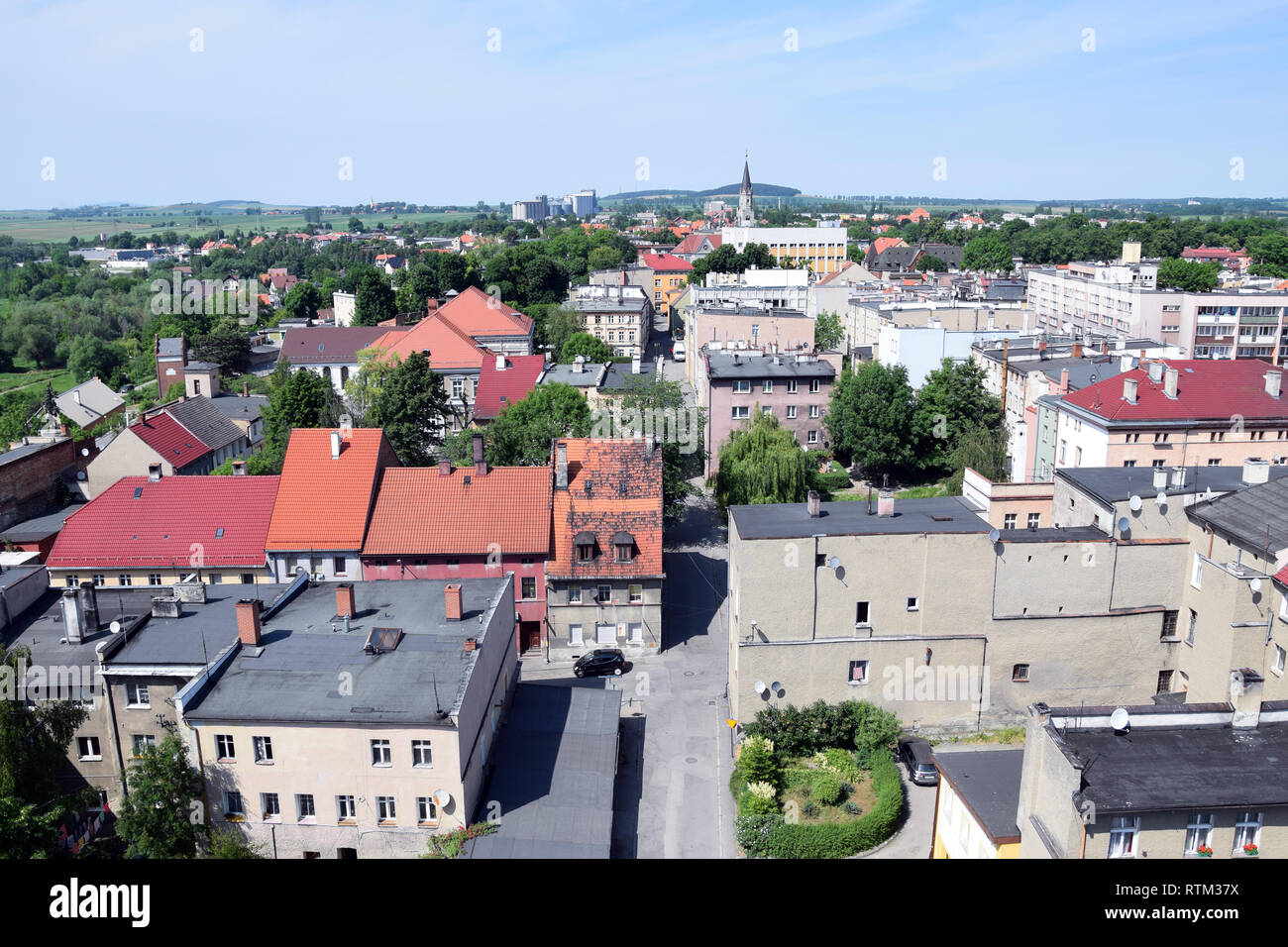 Zabkowice slaskie, vue aérienne. La Pologne. Banque D'Images