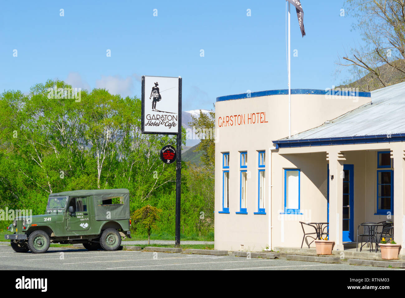 GARSTON Nouvelle-zélande - le 18 octobre 2019 ; style Art Déco Garston Voir Garston-Athol l'Autoroute ou Route Nationale 6 à l'île du Sud Banque D'Images