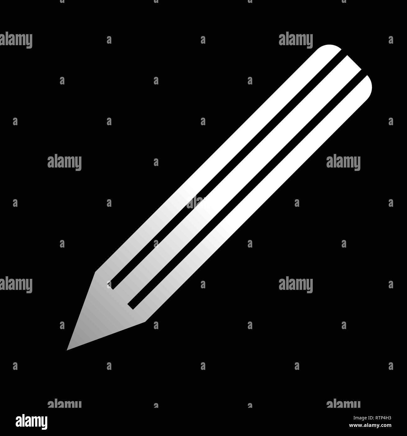 Icône symbole Crayon - gradient blanc, isolé - vector illustration Illustration de Vecteur
