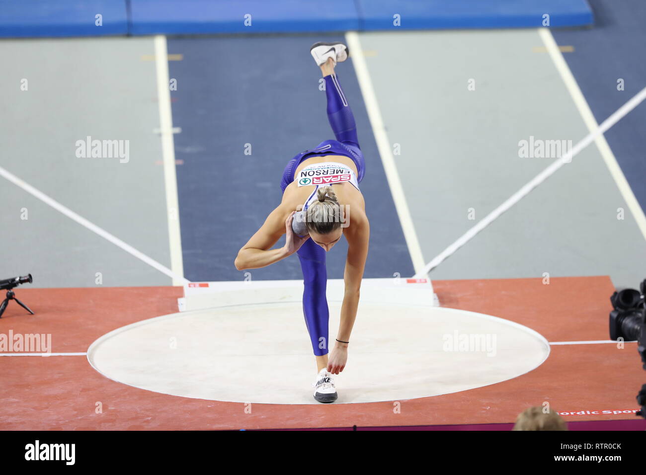 Niamh Emerson (GBR) vu en action au cours de la féministe à l'Indoor Pentathlon Championnats mondiaux d'athlétisme 2019. Banque D'Images