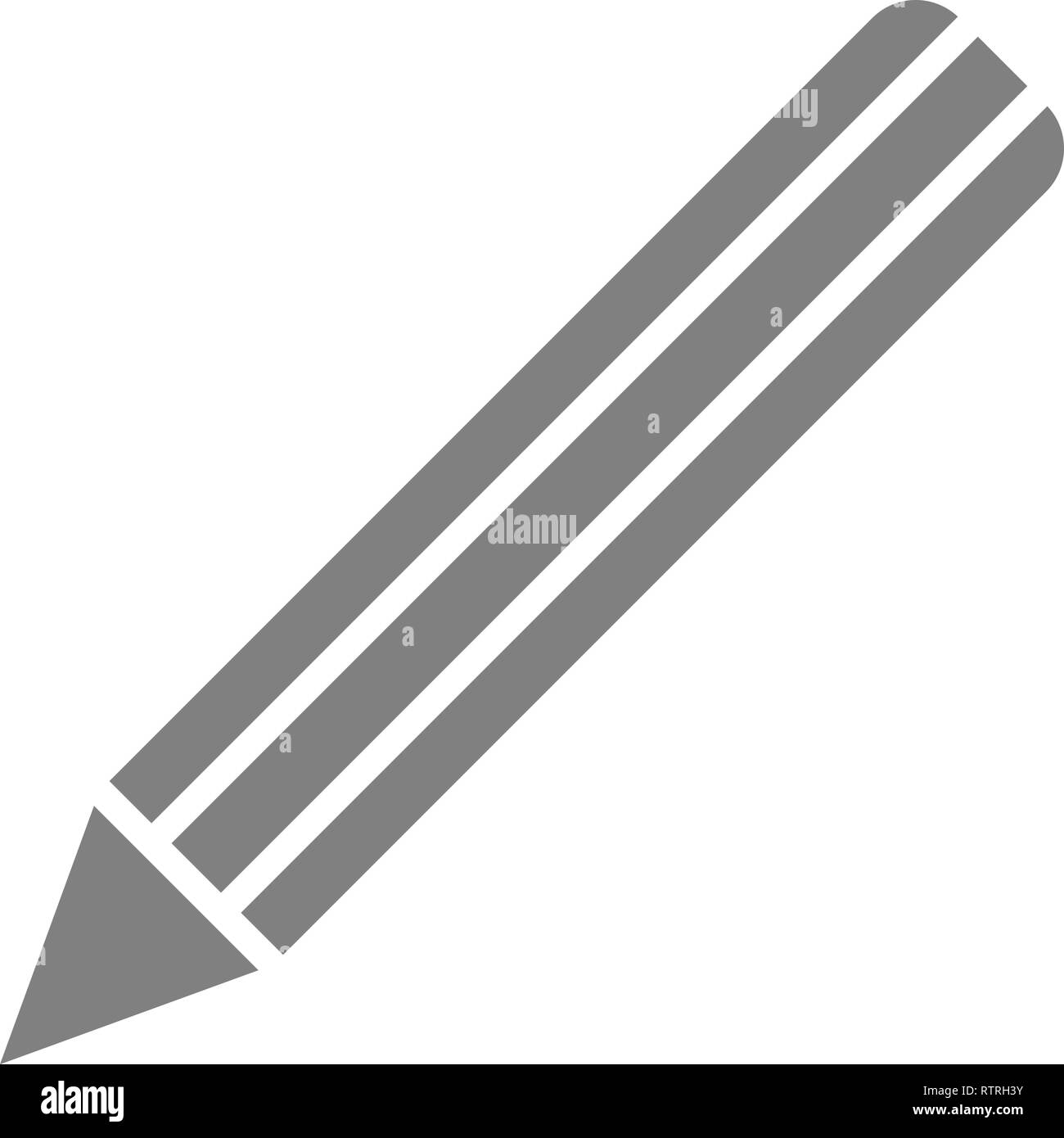 Icône symbole Crayon gris simple, isolée vector illustration Image