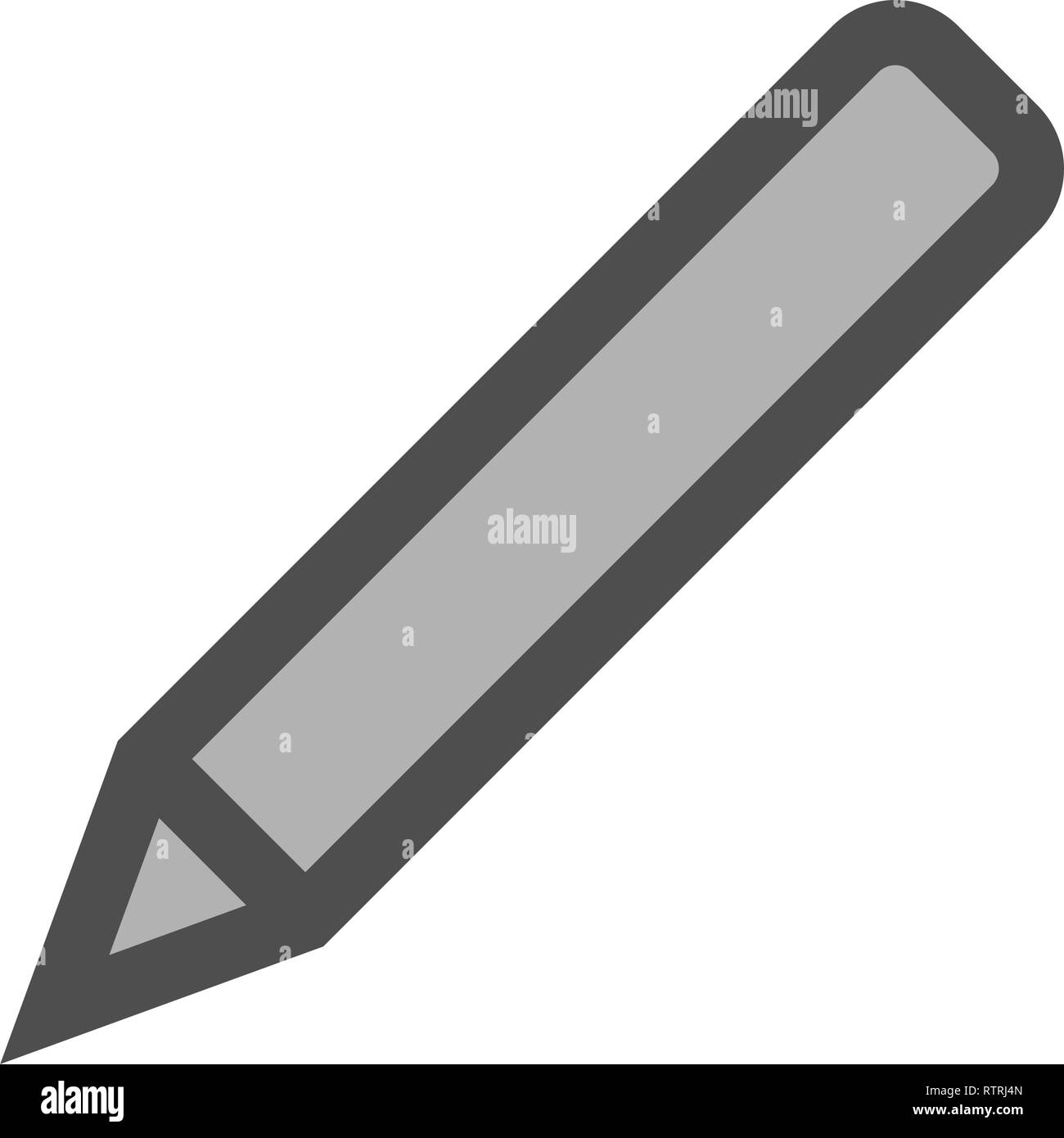 Icône symbole Crayon gris simple avec des contours, isolé vector