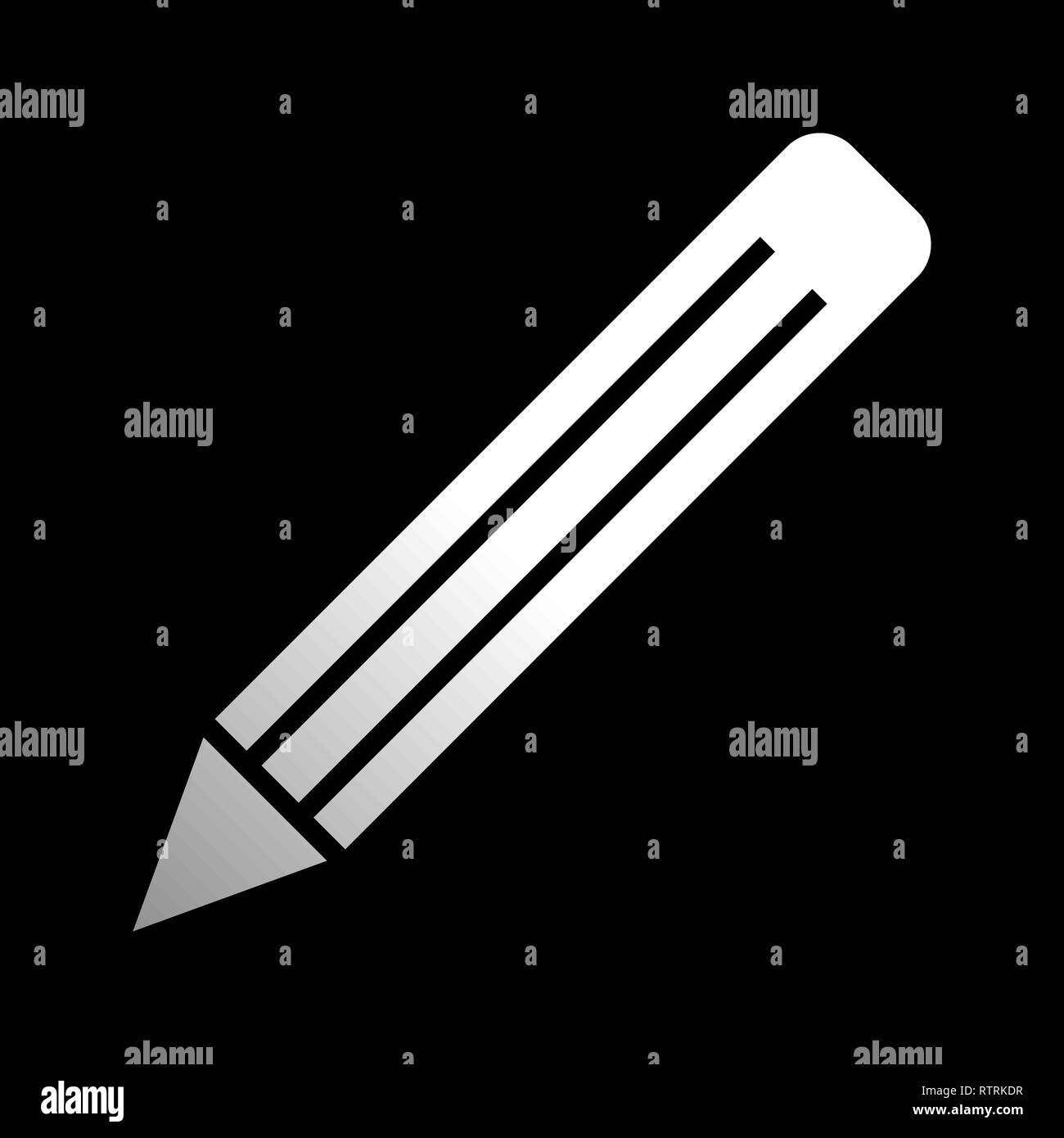 Icône symbole Crayon - gradient blanc, isolé - vector illustration Illustration de Vecteur