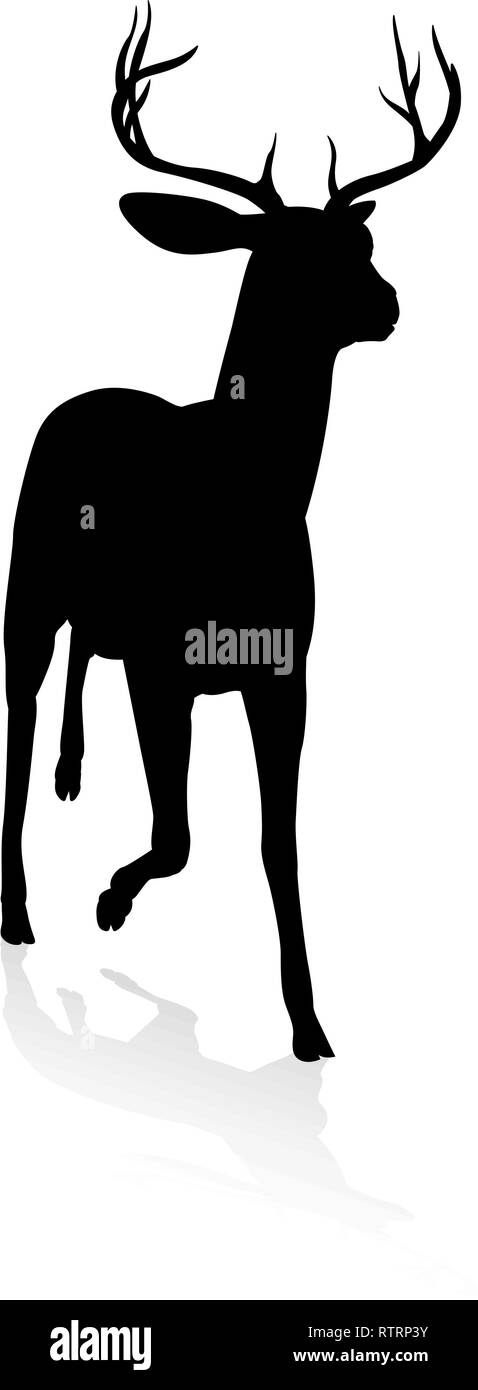 Silhouette Animal Deer Illustration de Vecteur
