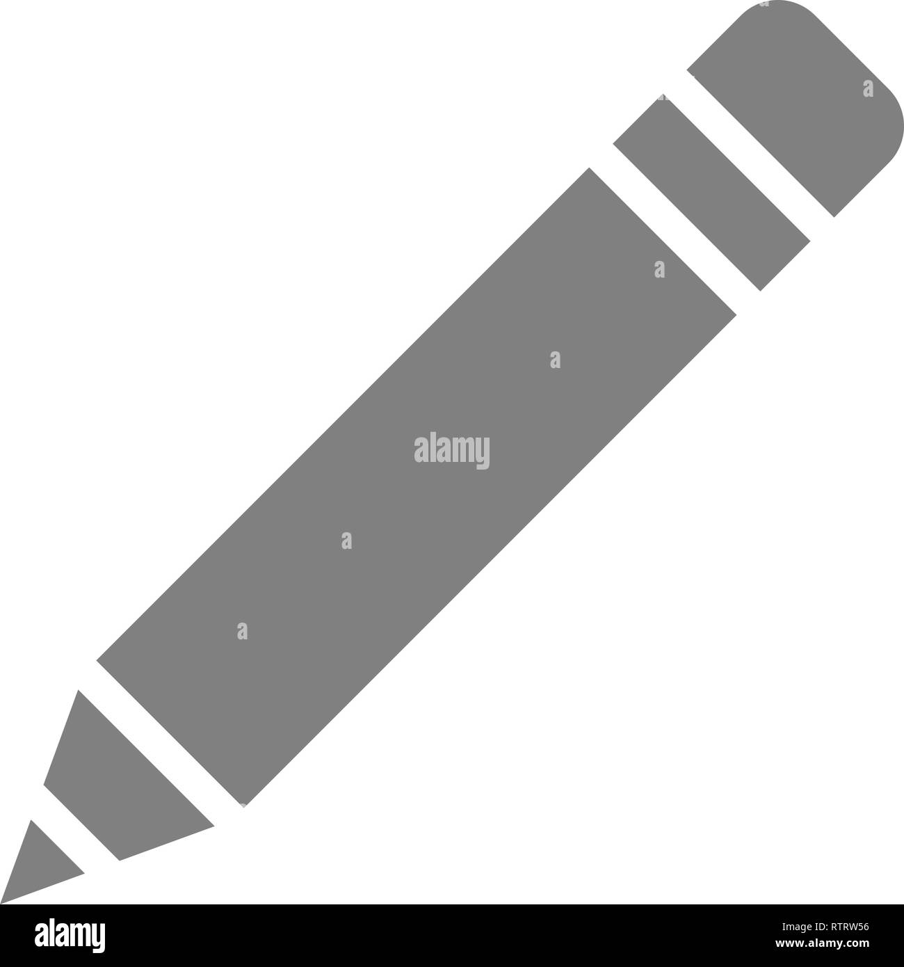Icône symbole Crayon gris simple, isolée vector illustration Image