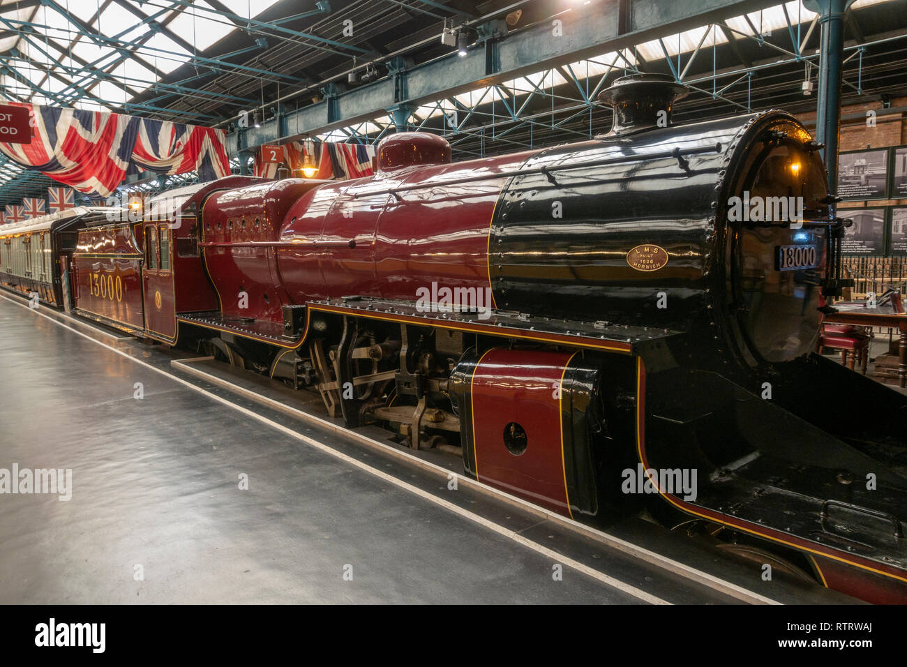 Locomotive vapeur 13000 LMS sur l'affichage dans le National Railway Museum, York, Royaume-Uni. Banque D'Images